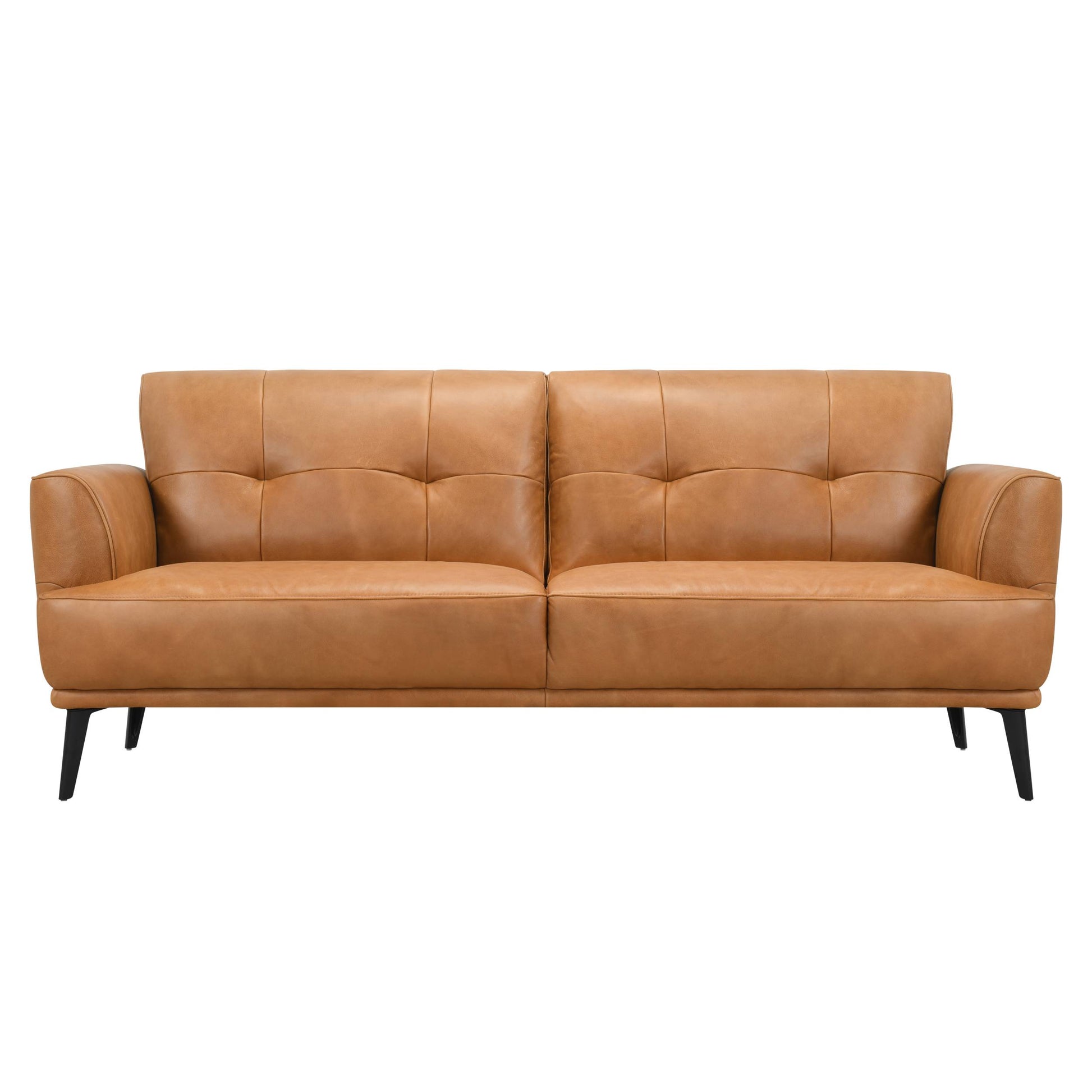 Jia 3 Seater Tan Leather Sofa - Pieces For Places