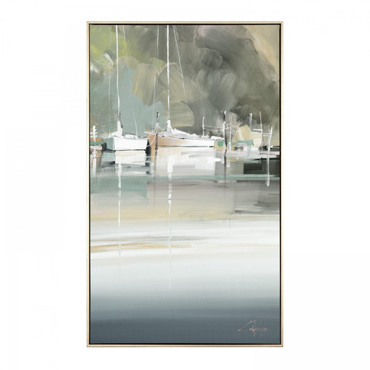 Peaceful Mooring Framed Canvas