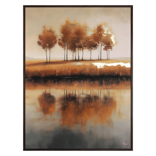 Golden Treeline Framed Canvas