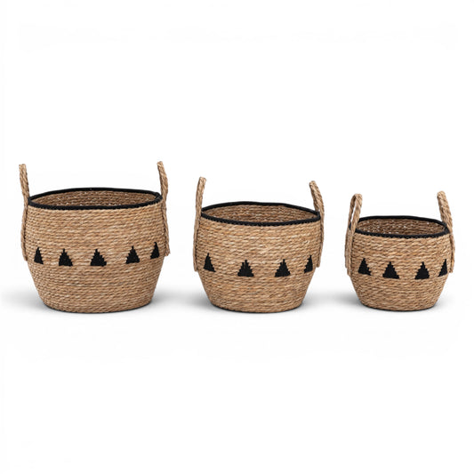 Alid Baskets Natural & Black Set of 3
