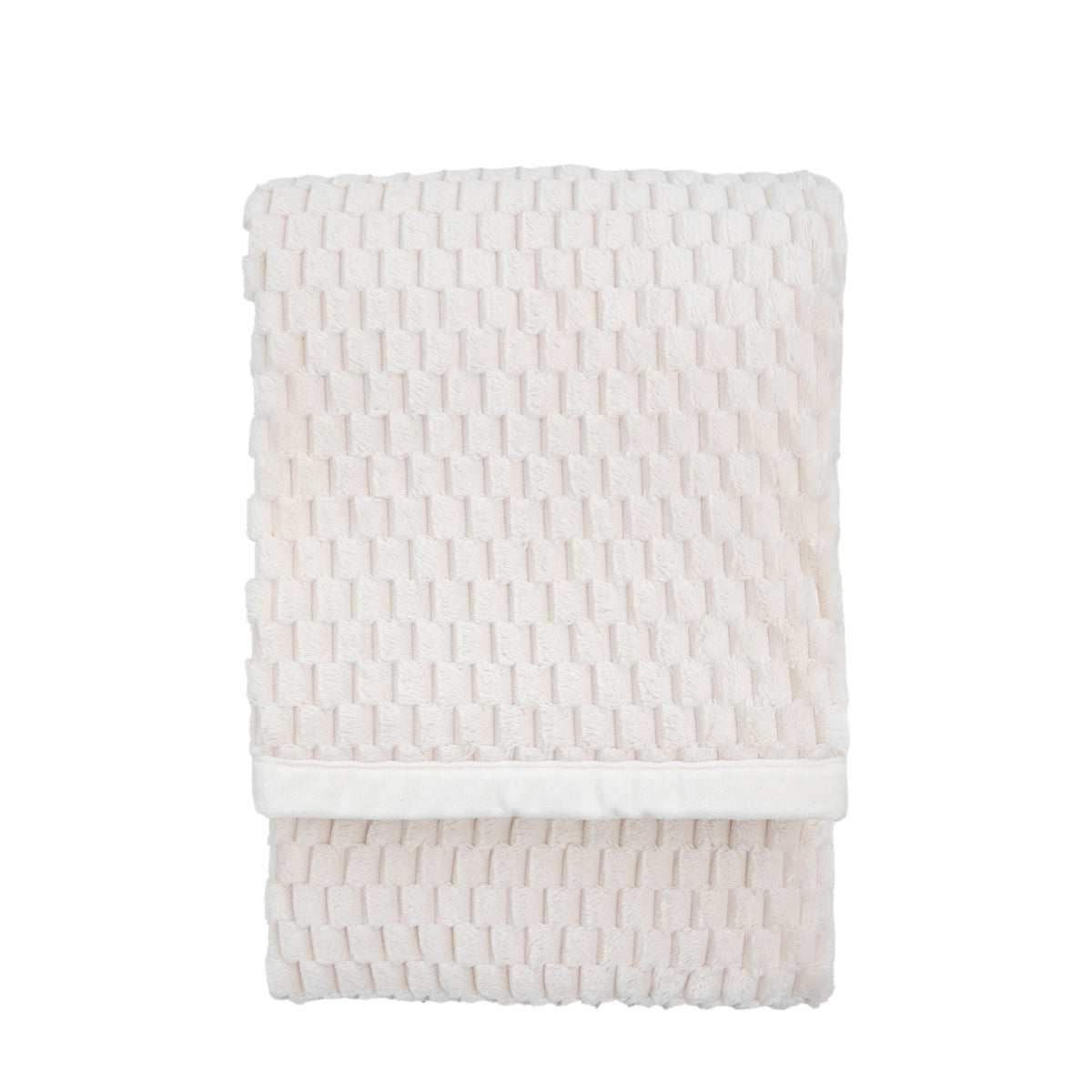 Jacquard Velvet Knitted Throw Natural