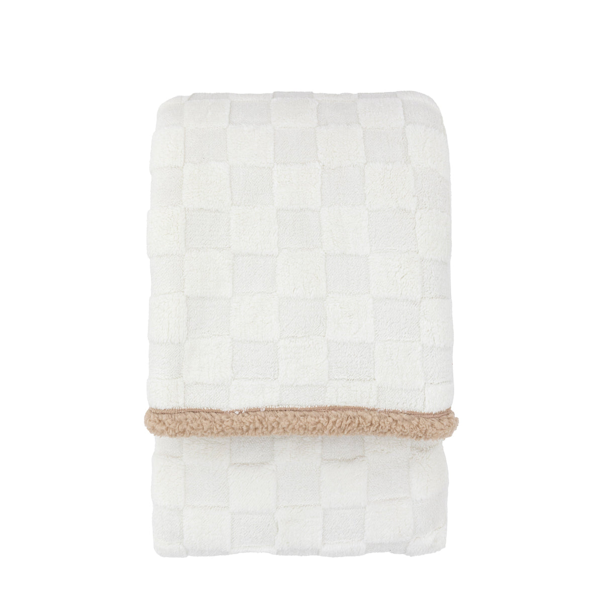 Oakley Checked Sherpa Throw Cream
