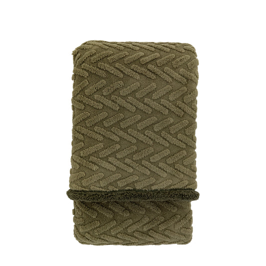 Herringbone Sherpa Throw Sage