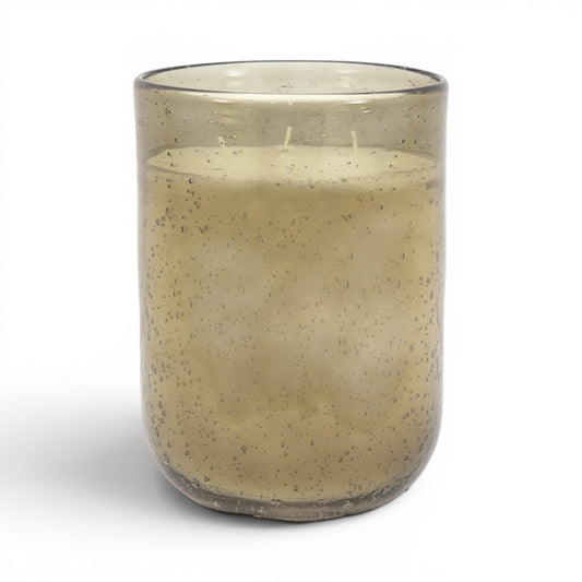 Filled Glass Candle Large Green