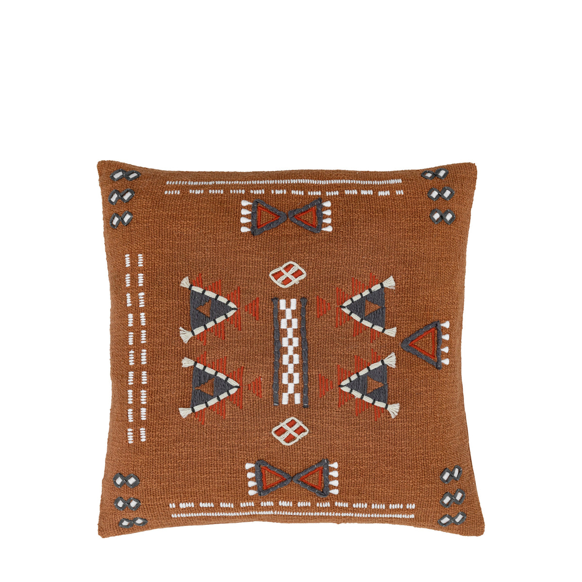 Arlo Embellished Cushion Brown