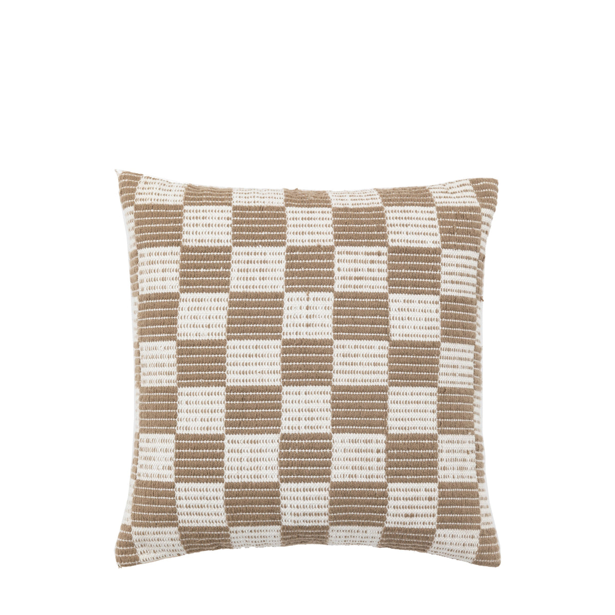 Winster Check Woven Cushion Taupe