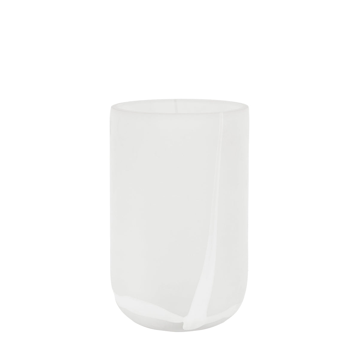 Murcia Handblown Glass Swirl Vase White Large