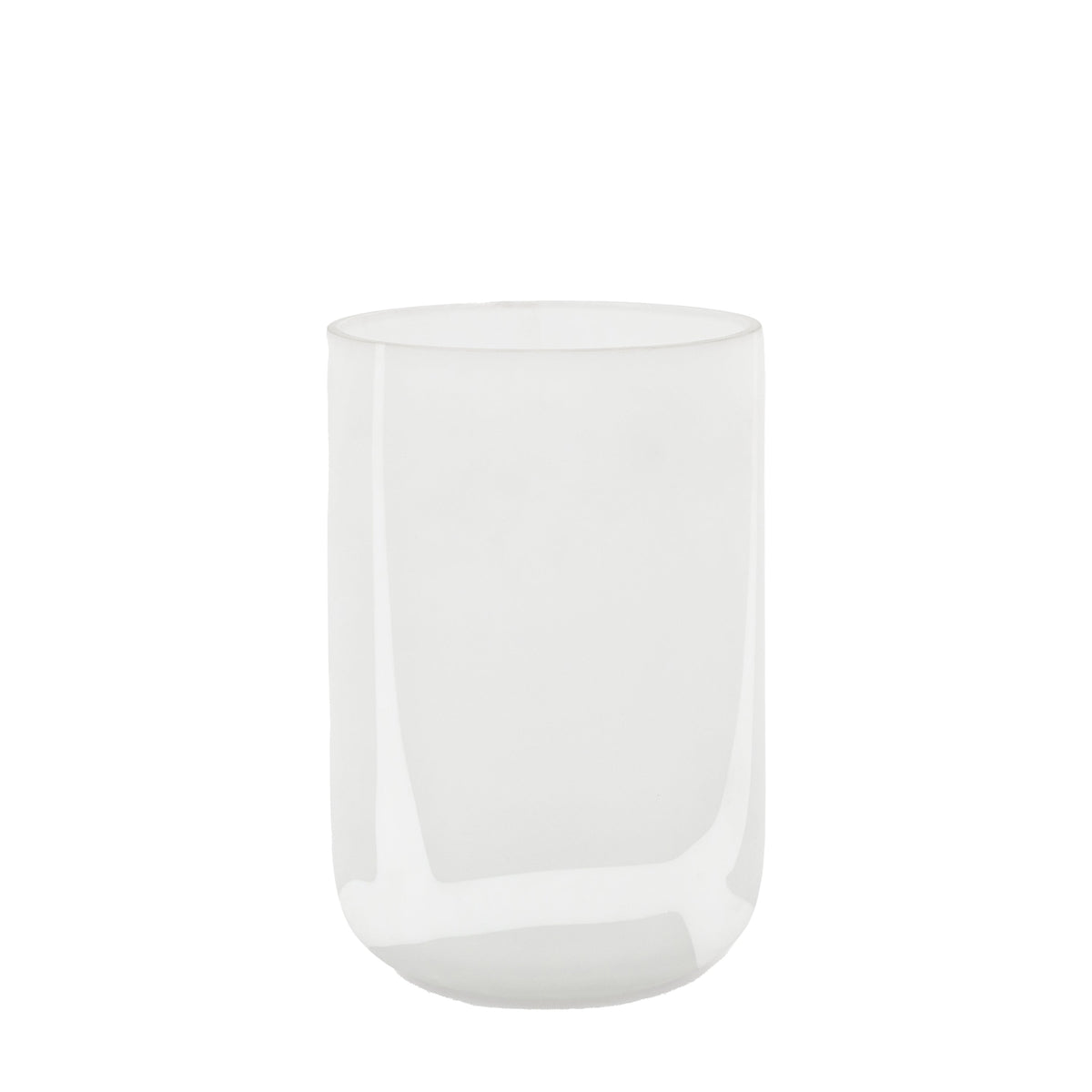Murcia Handblown Glass Swirl Vase White Small