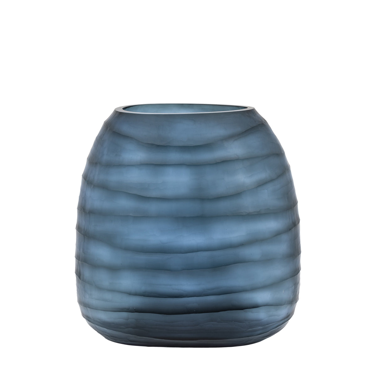 Sintra Handblown Carved Glass Vase Ink Large