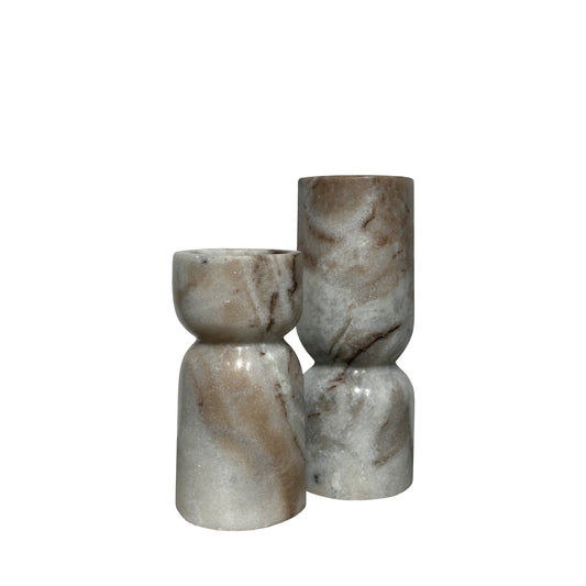 Taraza Marble Candlesticks Sandstone Set of 2