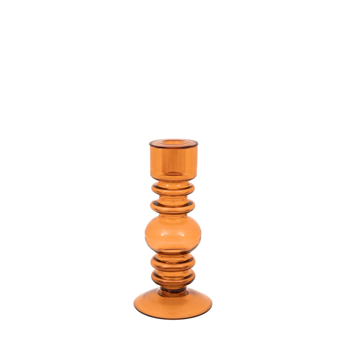 Movera Glass Taper Candlestick Amber
