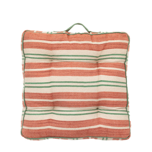 Sina Stripe Woven Floor Cushion Apricot