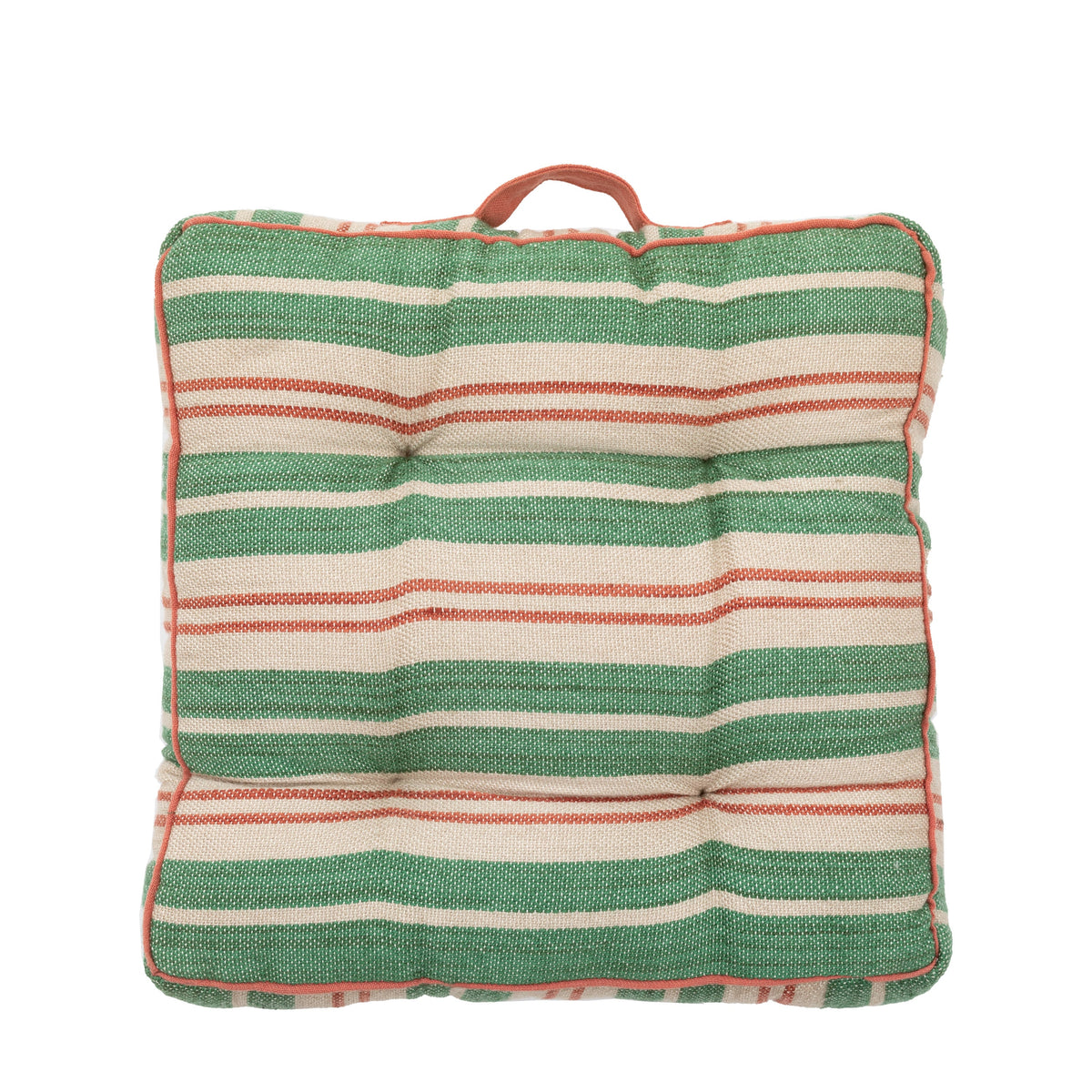 Sina Stripe Woven Floor Cushion Green