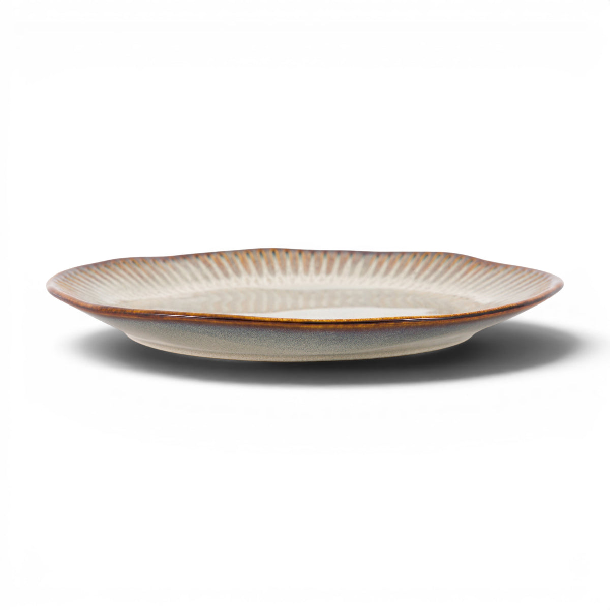 Organic Ridged Dinner Plate Stone 4pk