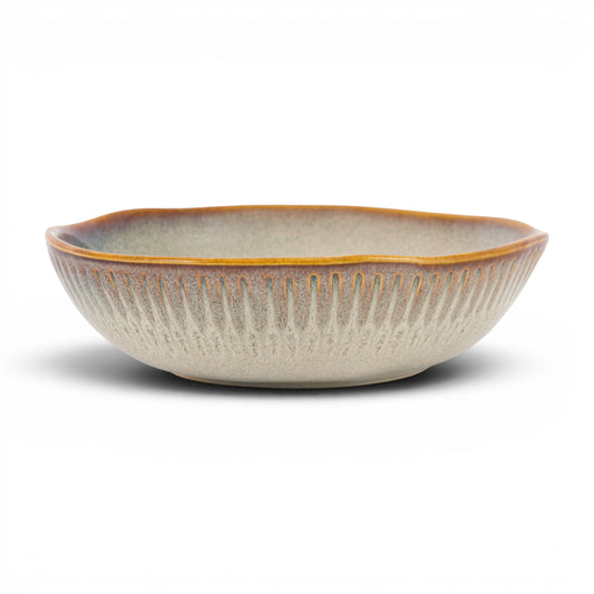 Organic Ridged Pasta Bowl Stone 4pk