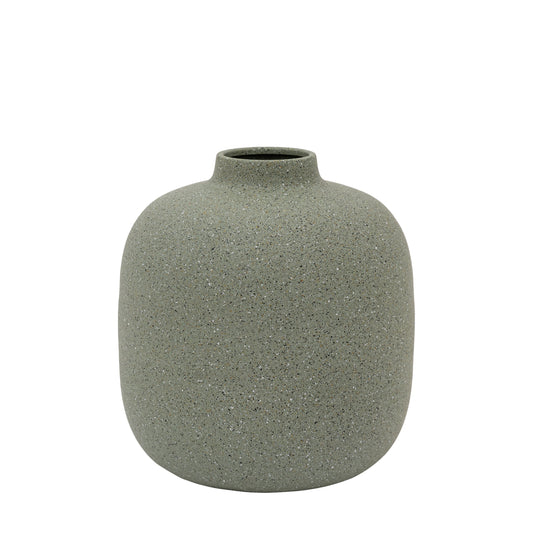 Goa Cast Metal Vase Olive Small
