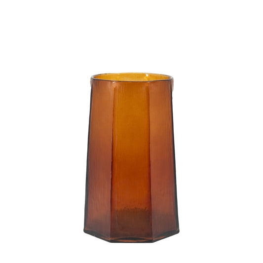 Organic Faceted Hurricane Amber Small