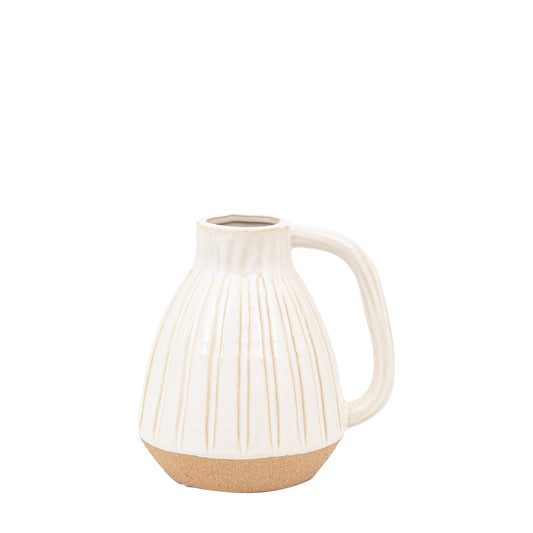 Cromer Ceramic Handled Vase White Large