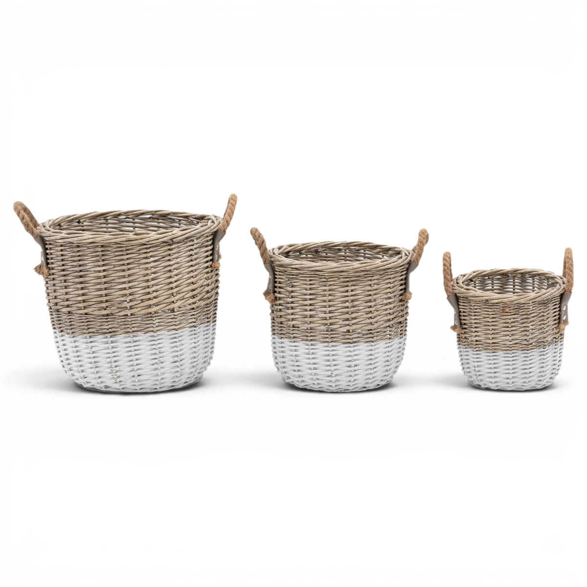 Hand Woven Willow Basket Nest Set of 3 Small