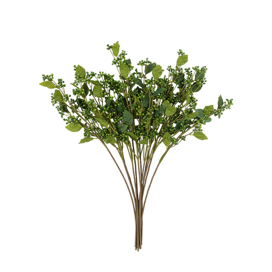 Faux Stem Berry Foliage Green - 12 pack