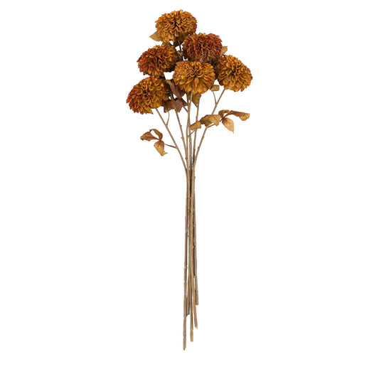 Faux Faux Stem Dahlia Burnt Orange - 6 Pack