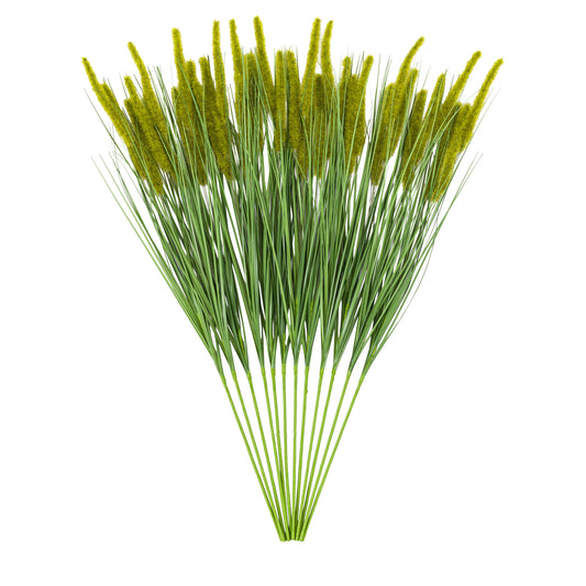 Faux Grass with Seed Heads Green - 12 pack
