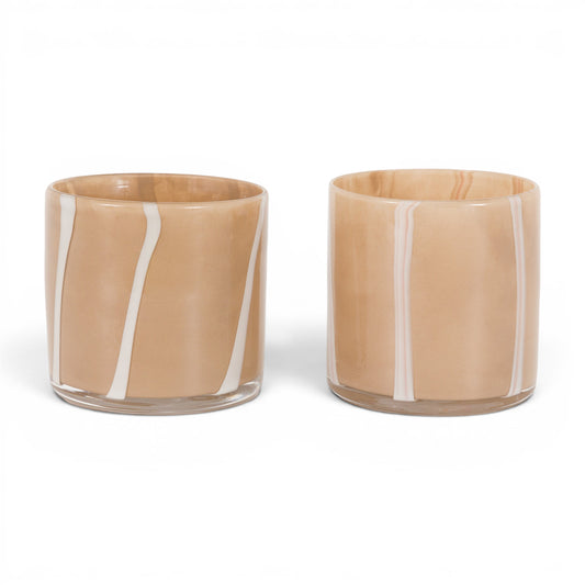 Candy Tealight Holder Beige&Cream 2pk