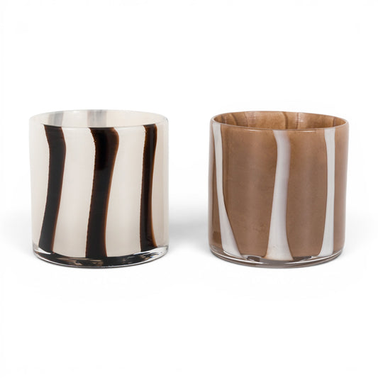 Candy Tealight Holder White&Grey 2pk
