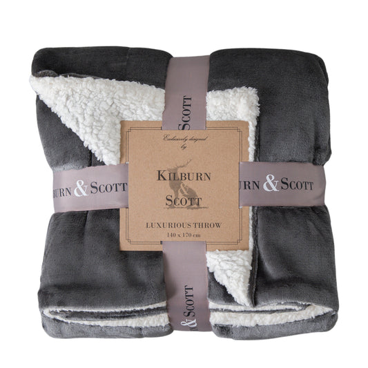Sterling Sherpa Throw Grey