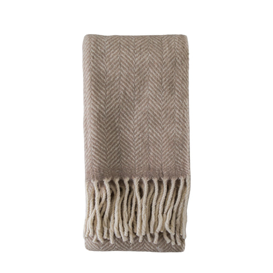 Wool Throw Taupe