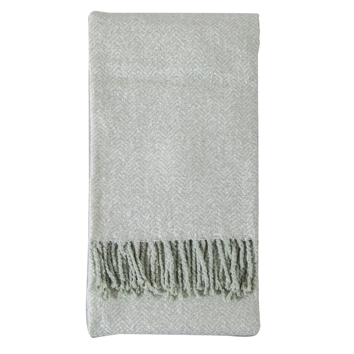 Herringbone Faux Mohair Throw Sage
