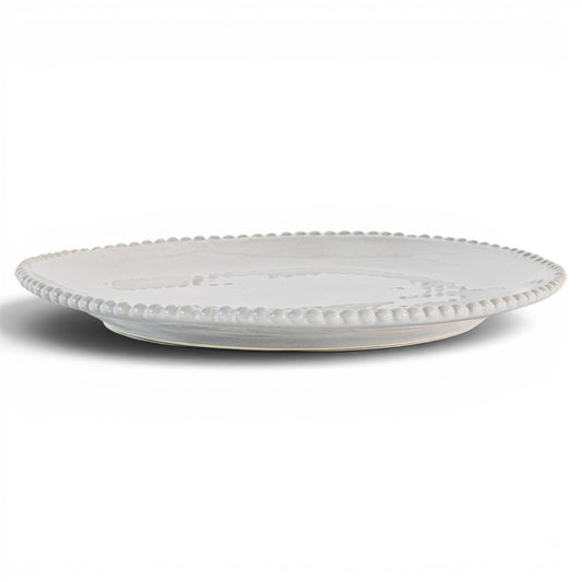 Organic Beaded Side Plate White (4pk)