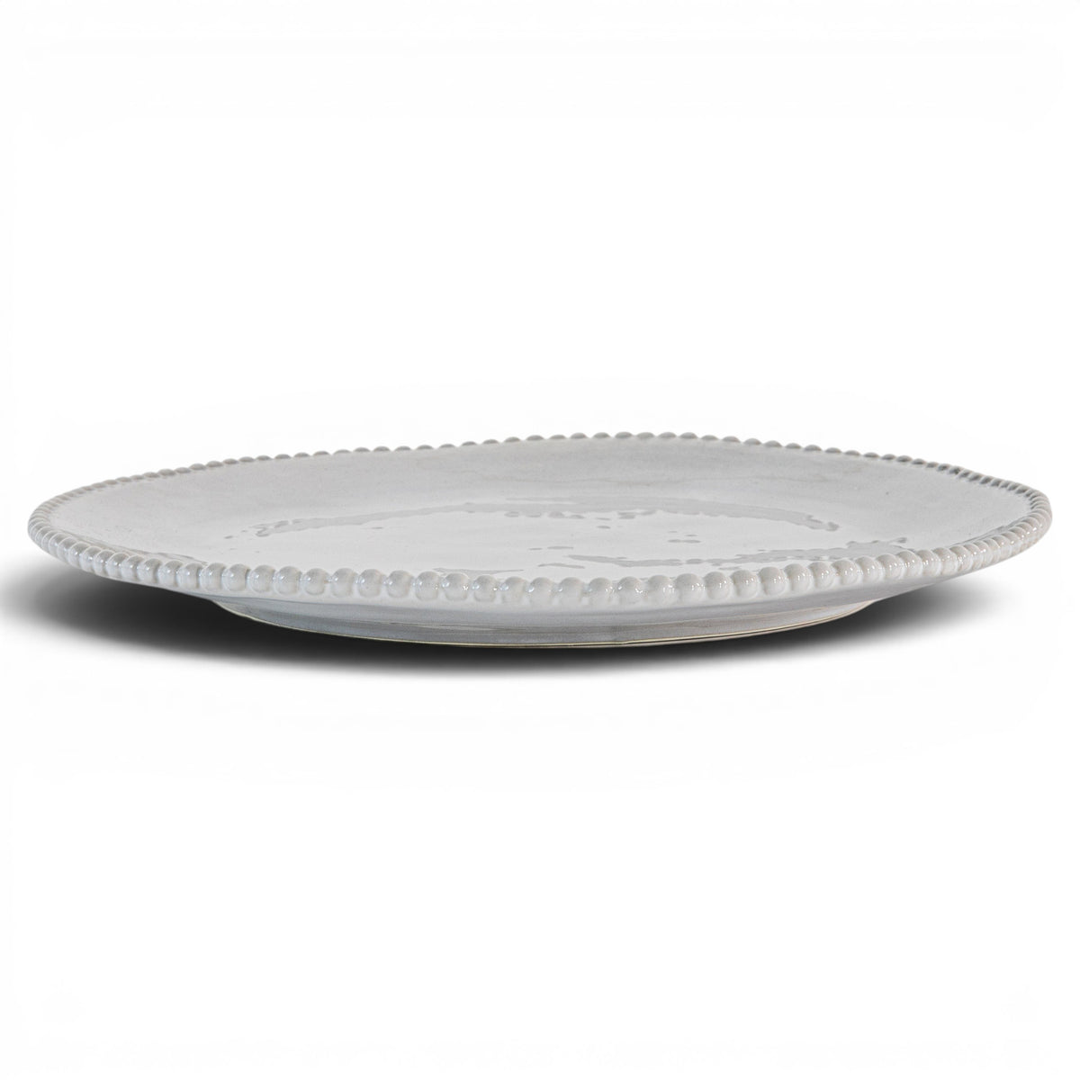 Organic Beaded Dinner Plate White 4pk