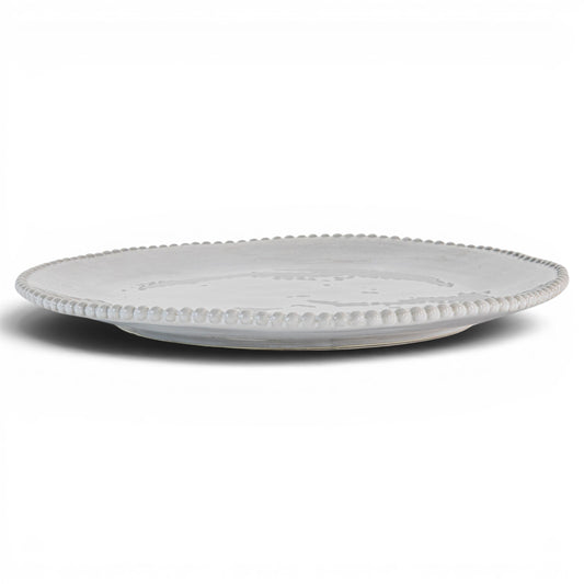 Organic Beaded Dinner Plate White 4pk