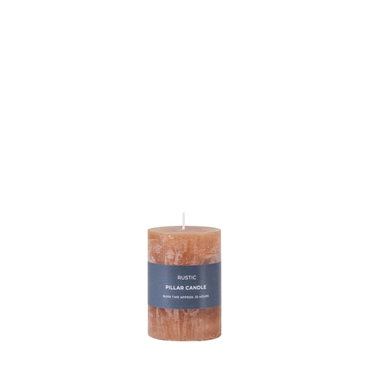 Pillar Candle Rustic Amber 2pk Small