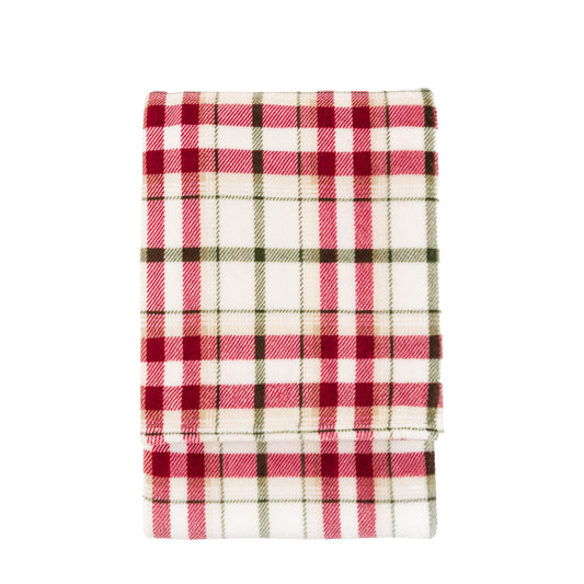 Heritage Check Rolled Fleece Red