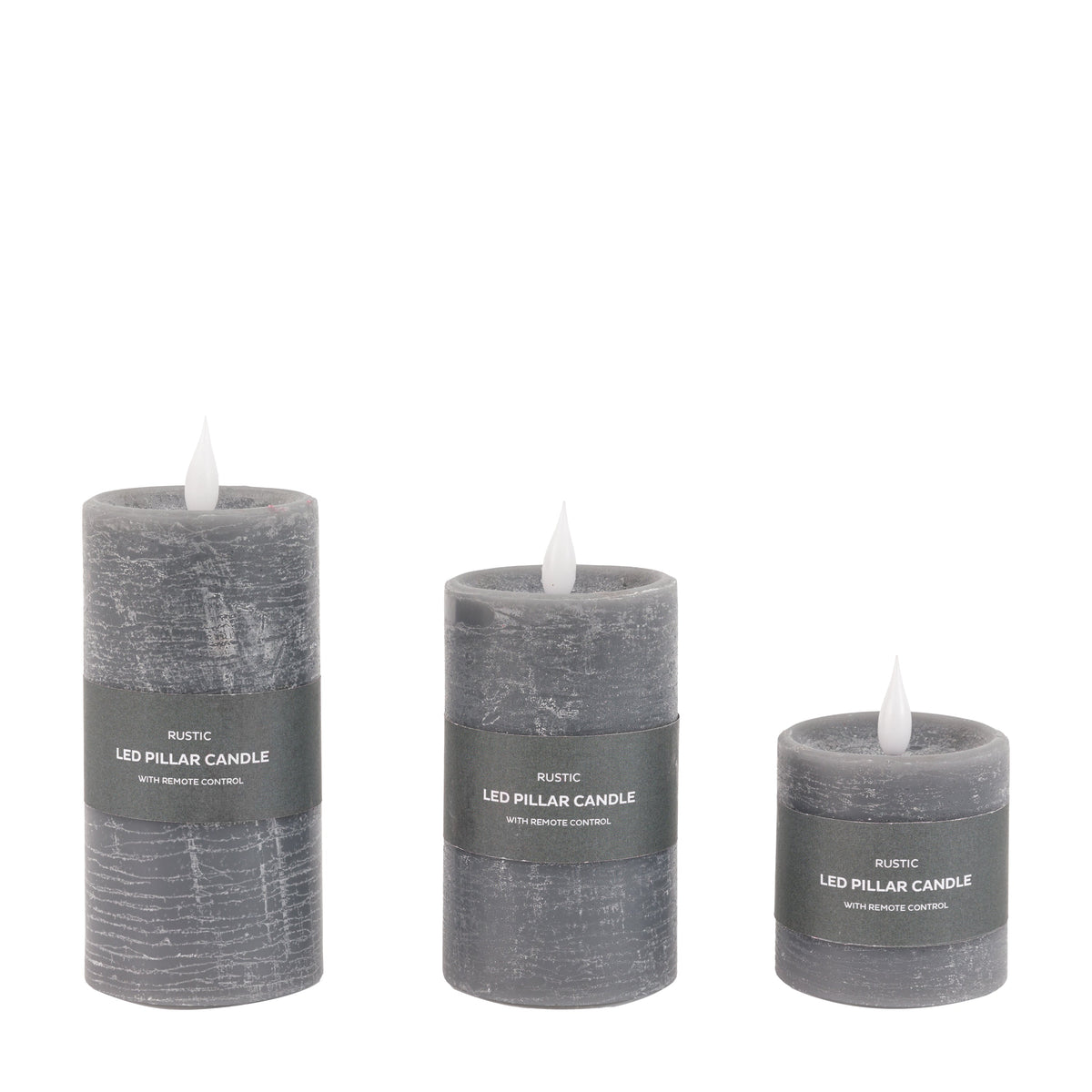 LED 1 Wick Candle Grey 3pk
