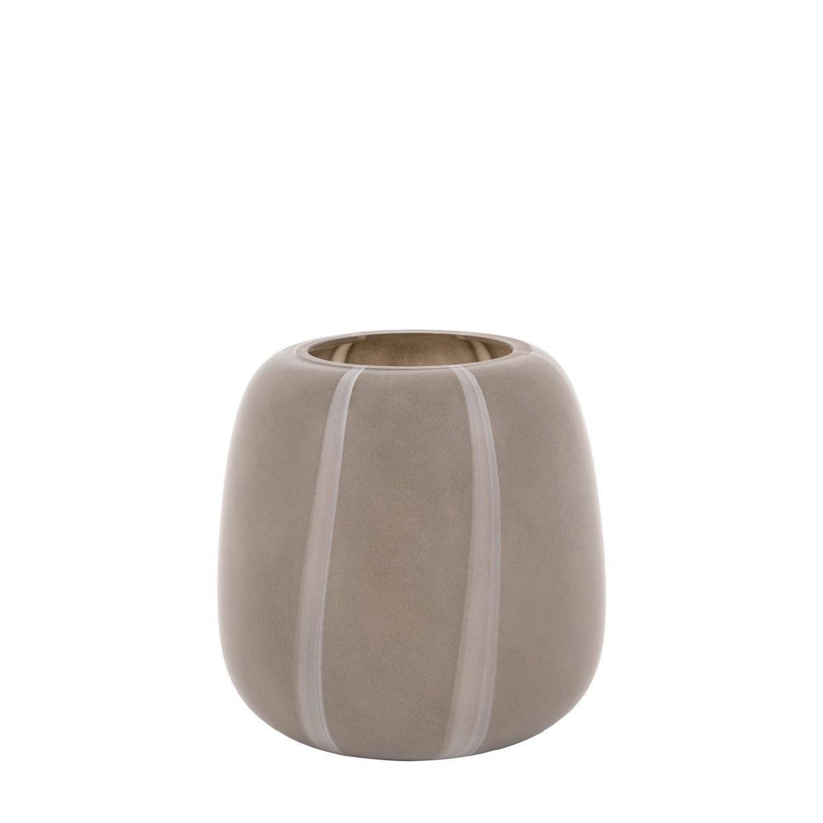 Claro Stripe Glass Vase Taupe Small