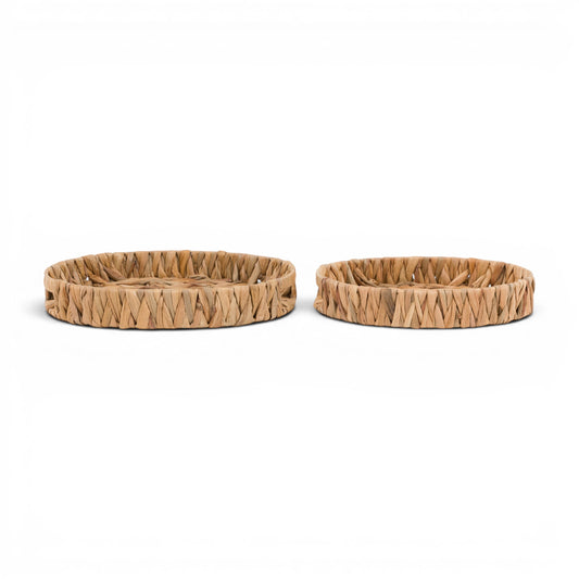 Wye Woven Round Tray Natural Set of 2