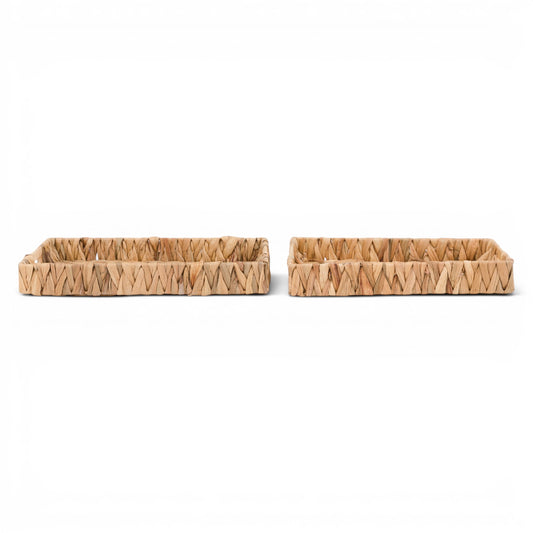 Alma Woven Rectangle Trays Natural Set of 2
