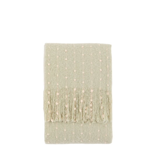 Dottie Faux Mohair Throw Sage Green