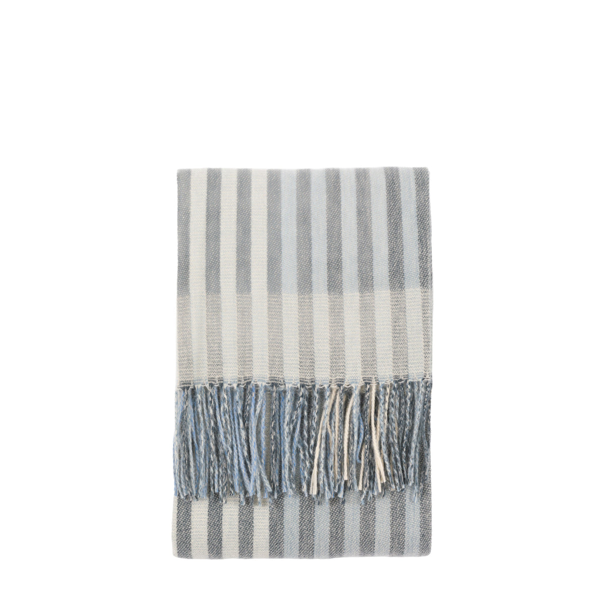 Lille Jacquard Stripe Throw Blue and Natural
