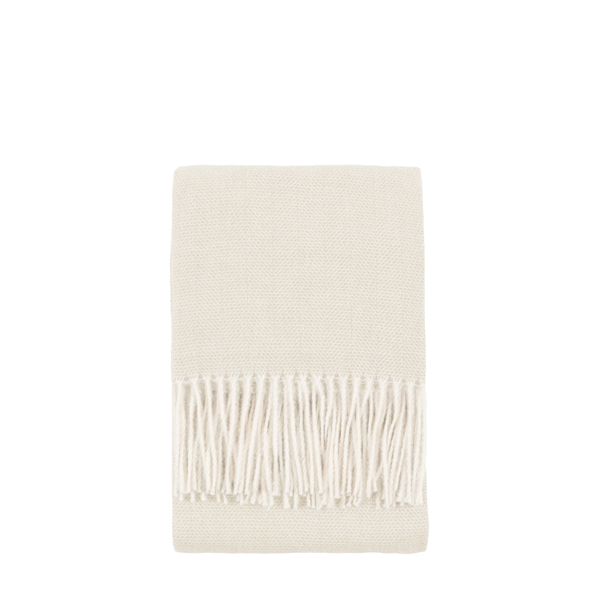 Cassis Herringbone Throw Ecru