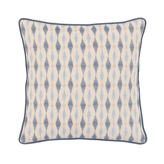 Sierra Ikat Embellished Cushion Ink Blue