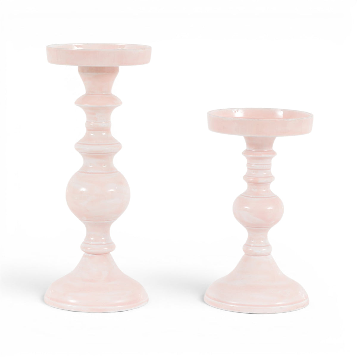 Alzira Candlesticks Pink Set of 2