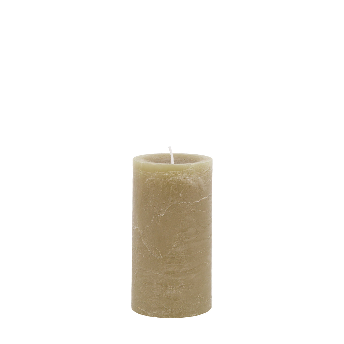 Pillar Candle Rustic Olive 2pk Small
