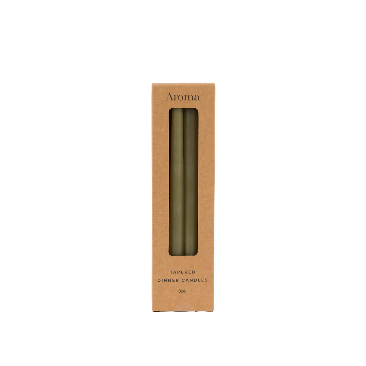 Tapered Dinner Candles Olive 8pk