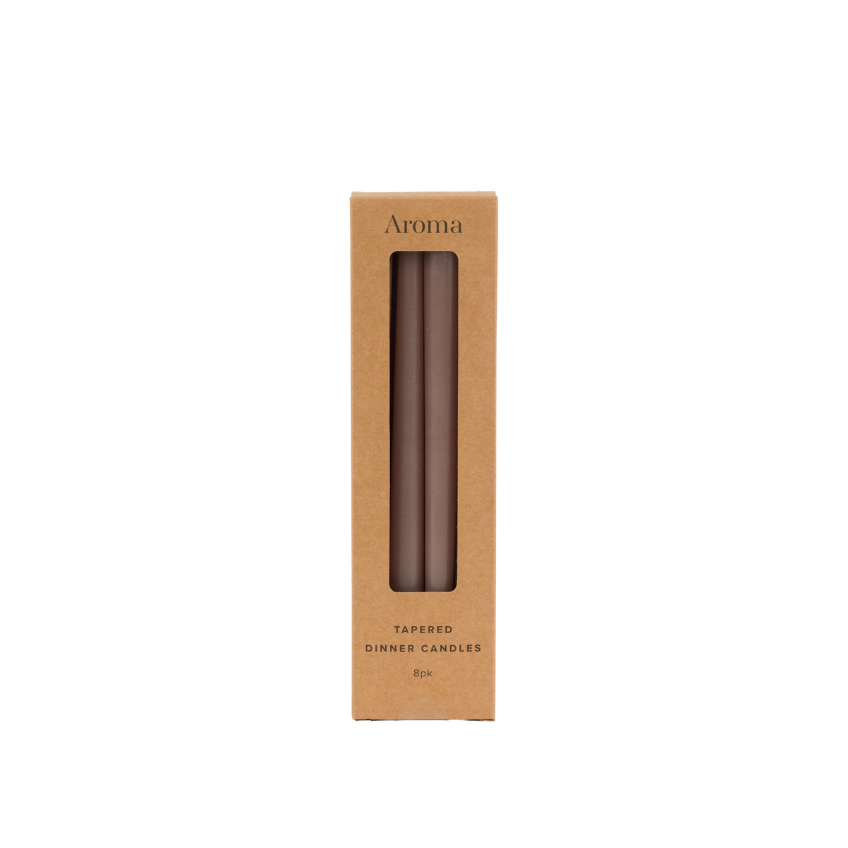 Tapered Dinner Candles Taupe 8pk