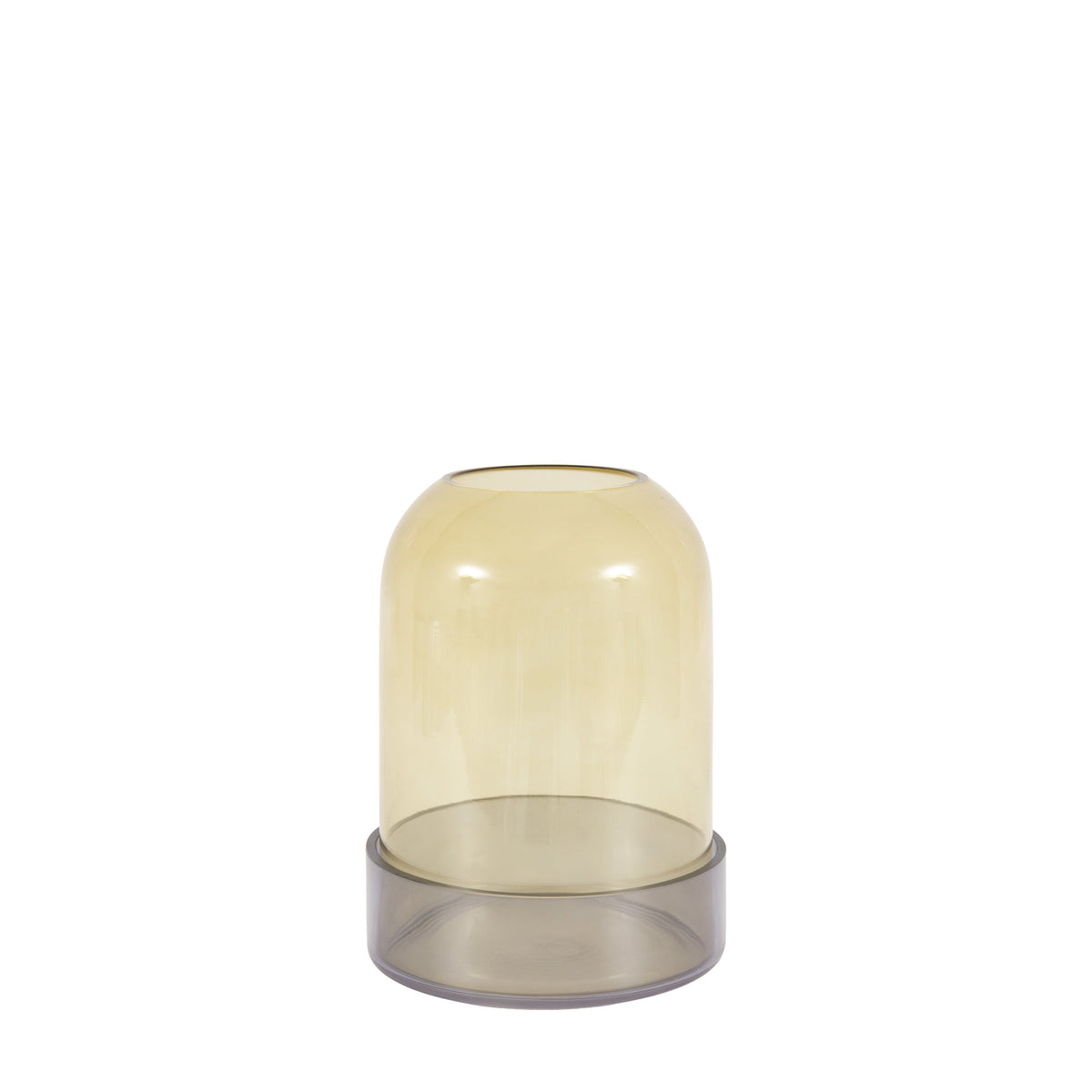 Tamar Smoked Candle Holder Green Small