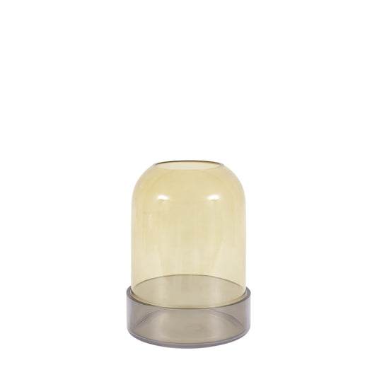 Tamar Smoked Candle Holder Green Small